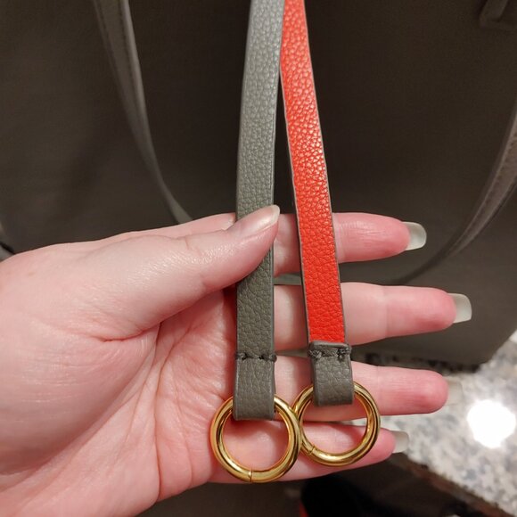 Dark Grey Tote with Bright Red Interior - Picture 4 of 7